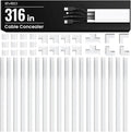 EVEO Cable Hider Wall 306” - Cable Raceway Cord Hider - Wire Covers for Cords on Wall, Cord Cover, Wall Cable Hider, Cable Concealer, Wire Hiders for TV on Wall - 20X (L16 W1.1 H0.55) - Large | White by EVEO