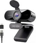 1080P Webcam with Microphone Noise Reduction Auto Exposure | 90°FOV Wide Angle Privacy Cover,USB-A to C Adapter,Plug & Play Streaming Camera for PC/Mac/Switch 2,Zoom/Teams/Skype/Meetings by OIEXEN