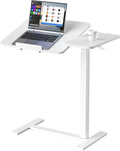 DUMOS Standing Desk with Wheels, Rolling Desk, Laptop Table | Adjustable Height, Portable Computer Workstation, Tilting Desktop, Home Office Classroom Bedside, White by DumosLifestyle