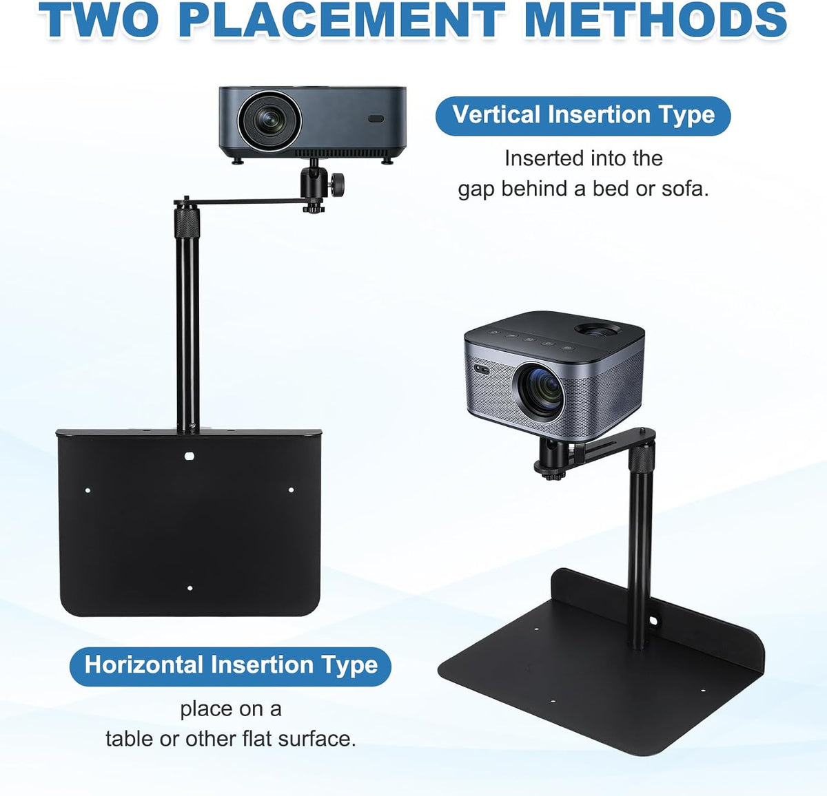 MECCANIXITY Plug-in Bed Sofa Projector Stand Black No-Drill 80mm / 3.15"(L) - Image 5