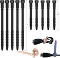 Silicone Zip Ties, Reusable Zip Ties, Rubber Cable Ties Straps for Wire Management, Elastic Silicone Ties Cable Organizer for Home Office, Black Cord Ties in Two Sizes 4.5" and 7.1" (5+5 Pcs Black) by GELIAL