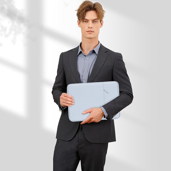 MOSISO Laptop Case 15 inch, Laptop Sleeve Bag with Pocket | Compatible with MacBook Air 15 inch M5 M4 M3 M2 2026-2023, Dell XPS, Polyester Vertical Computer Bag, Baby Blue - Image 7