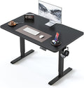BANTI 40 × 24 Inches Standing Desk, Ergonomic, Electric Height Adjustable, Sit and Stand Up, Computer Office Desk with Splice Board, Black Frame/Black Top by Bantifurniture