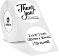 Rongta Label Tape for R22, Standard Laminated Thermal Label Tape Replacement, Waterproof, Oil-Proof Sticker for Home Office Small Business Labeling (White, Round Φ 2'' (170 Labels/Roll)) by Rongta