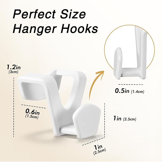 HOUSE DAY Space Saving Hangers 20 Pack, Clothes Hanger Connector Hooks | Heavy Duty Closet Space Saver, Small Space Solutions, Cascading Dorm Room Closet Organizer and Storage - White - Image 7
