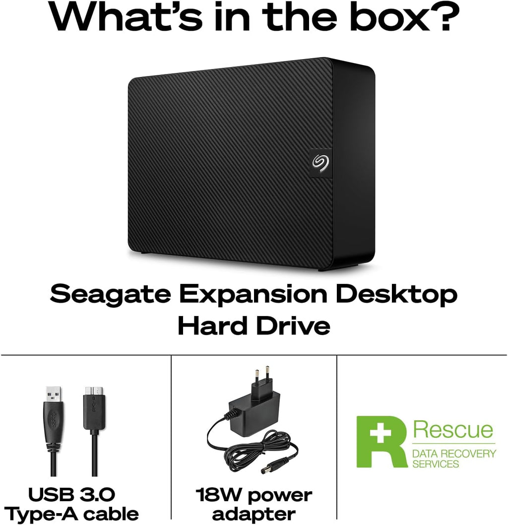 Seagate Expansion 28TB External Hard Drive HDD - USB 3.0, with Rescue Data Recovery Services (STKP28000400) - Image 2