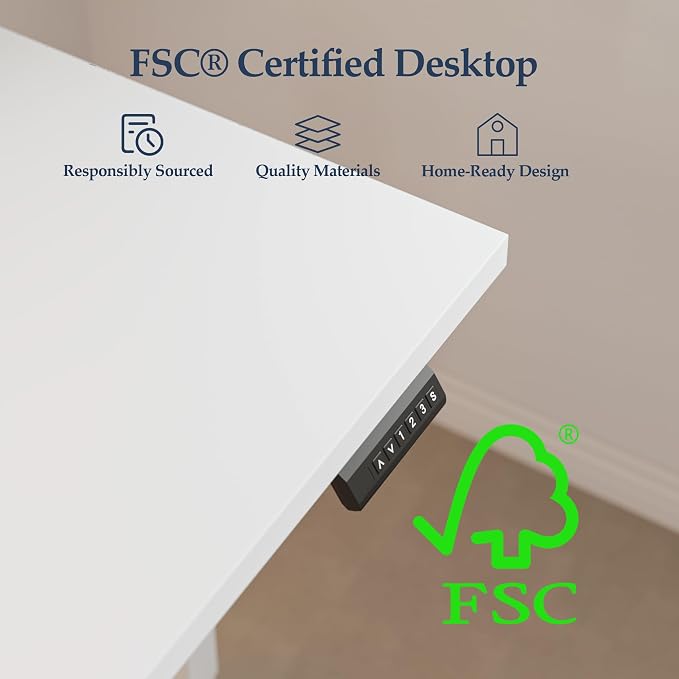 Klicelor L Shaped Standing Desk 59 x 48 Inch, Electric Height Adjustable Corner Desk for Home Office Workstation, Ergonomic Sit Stand Computer Table with Memory Controller, White - Image 9