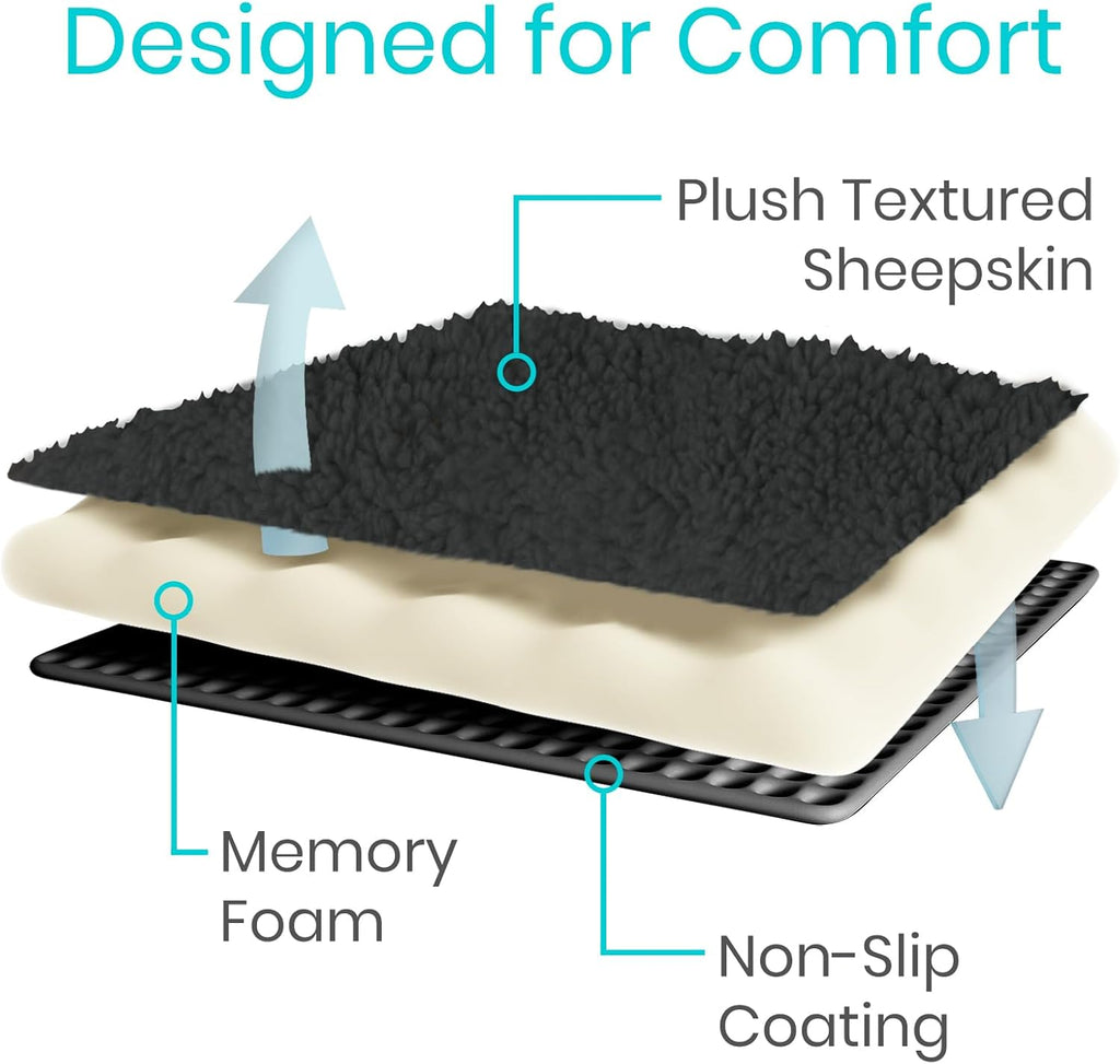 Vive Wheelchair Armrest Pads (2 PCS) - Memory Foam Sheepskin Cushion - Image 5