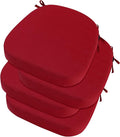 idee-home Outdoor Chair Cushions Set of 4, 19" x 19" D-Shaped | Thick Outdoor Seat Cushions Waterproof Patio Furniture with Ties Dining Pads by idee-home