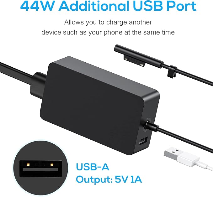 TREE.NB Laptop Surface Pro Charger 15V 2.58A 44W Power Supply for Microsoft Surface Book Surface Pro 8/7/6/5/4/3 Laptop 1/2/3 Surface Go 1/2 & Surface Book (Not Compatible Surface 3) - Image 3