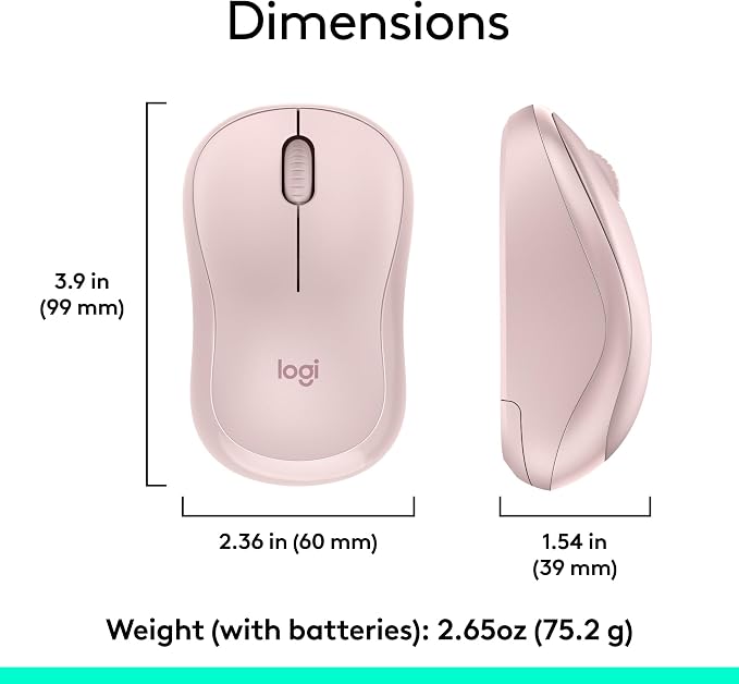 Logitech MK270 Full Size Wireless Keyboard and Mouse Combo - Rose | Full size keyboard with spill-resistant design, compact ambidextrous mouse, connect via single included USB-A Nano Receiver - Image 9