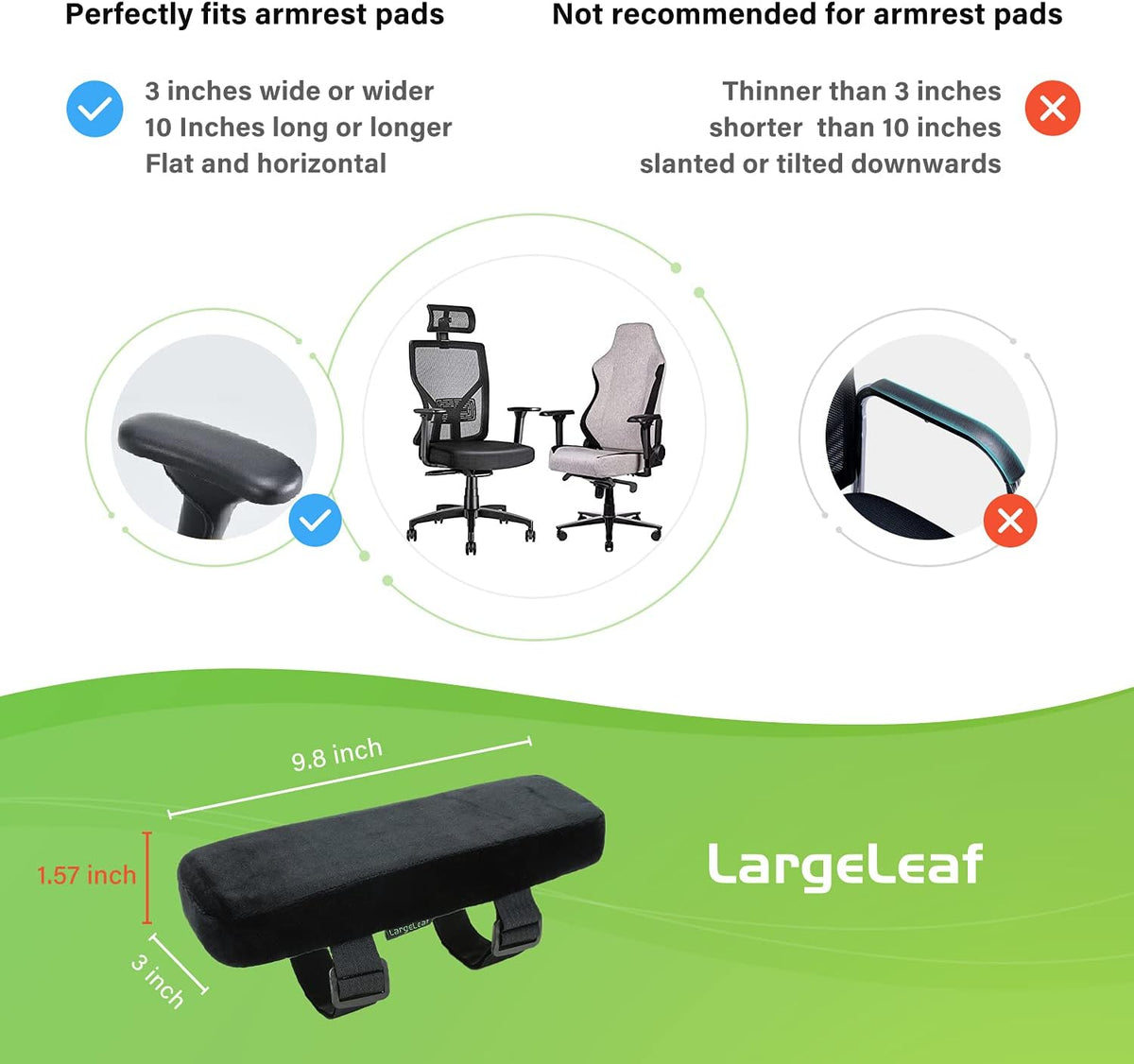 Chair with Memory Foam Armrest Pads 2-Piece - Image 4