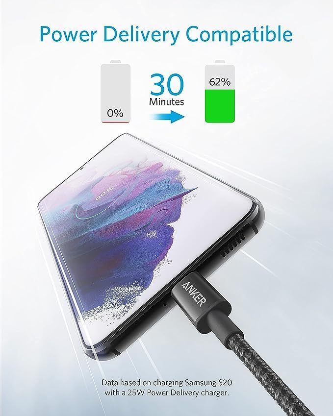 Anker USB C to USB C Cable, 60W Fast Charging Cable (2-Pack, 1 ft, Black) | For iPhone 17 Series, iPad mini 6, and More - Image 2