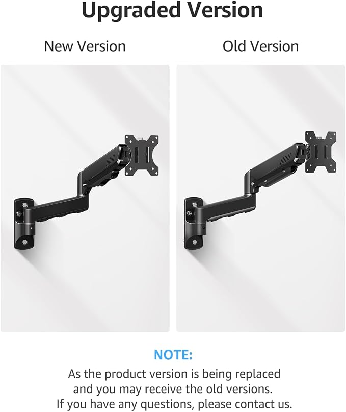 MOUNTUP Single Monitor Wall Mount for Max 32 Inch Computer Screen, Fully Adjustable Monitor Arm, Wall Mount Monitors Holder Support 4.4-19.8lbs Display, VESA Bracket Fit 75x75mm, 100x100mm - Image 9