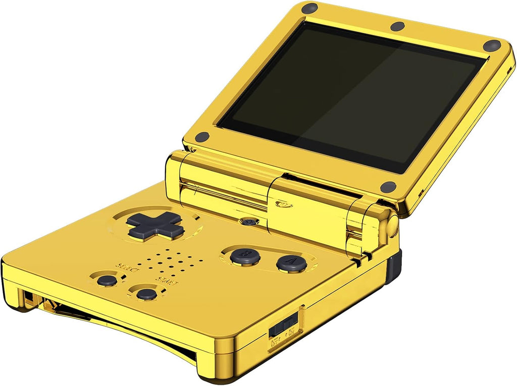 IPS Ready Upgraded eXtremeRate Chrome Gold Glossy Custom Replacement Housing Shell for Gameboy Advance SP GBA SP – Compatible with Both IPS & Standard LCD – Console & Screen NOT Included - Image 3