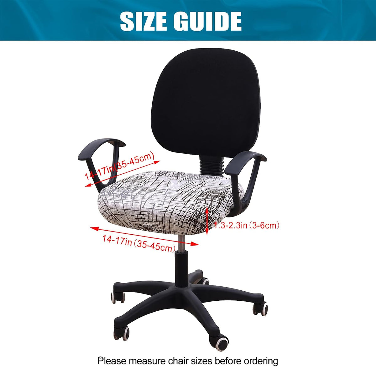 Smiry Stretch Printed Office Computer Desk Chair Seat Covers - Image 4
