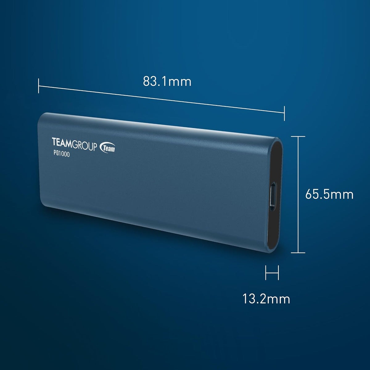 TEAMGROUP PD1000 1TB Aluminum Portable External Solid State Drive SSD, Read up to 1000MB/s, USB-C, USB A 3.2 Gen 2, Waterproof, Dustproof (IP68), Shockproof, Pressure Resistant T8FED6001T0C108 - Image 5