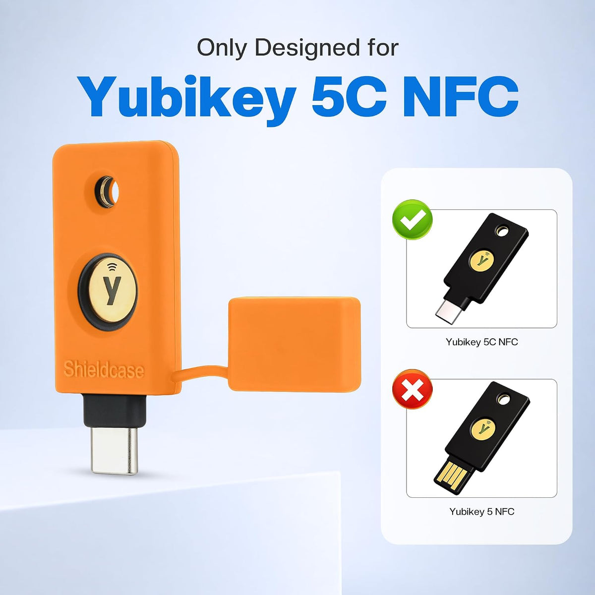 Silicone Case for YubiKey 5C NFC, Orange - Image 2
