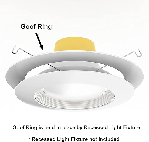 12 Pack Matte White Goof Trim Ring for 6" Inch Recessed Can Lighting Down Lights, Outer Diameter 8.07 Inches, Inner Diameter 6.2 Inches - Image 4