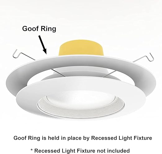 8 Pack Matte White Goof Trim Ring for 6" Inch Recessed Can Lighting Down Light, Outer Diameter 8 Inches, Inner Diameter 6.2 Inches - Image 4