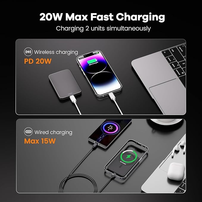 Magnetic Portable Charger – Industry-First Titanium Power Bank, 10,000mAh Ultra-Slim 0.5-Inch Design, 20W Fast Charging Battery Pack for iPhone 17/16/15/14/13/12/Air Series - Image 10