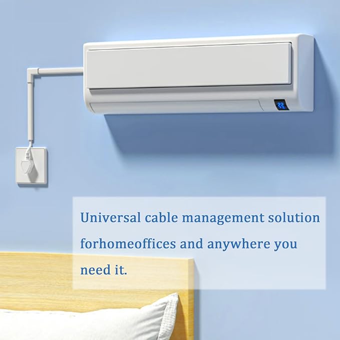 125" Paintable Cable Raceway, Cord Cover for Wall Cables, White | 125-inch paintable cable raceway conceals multiple wall cords with adhesive and hardware for easy installation. - Image 3