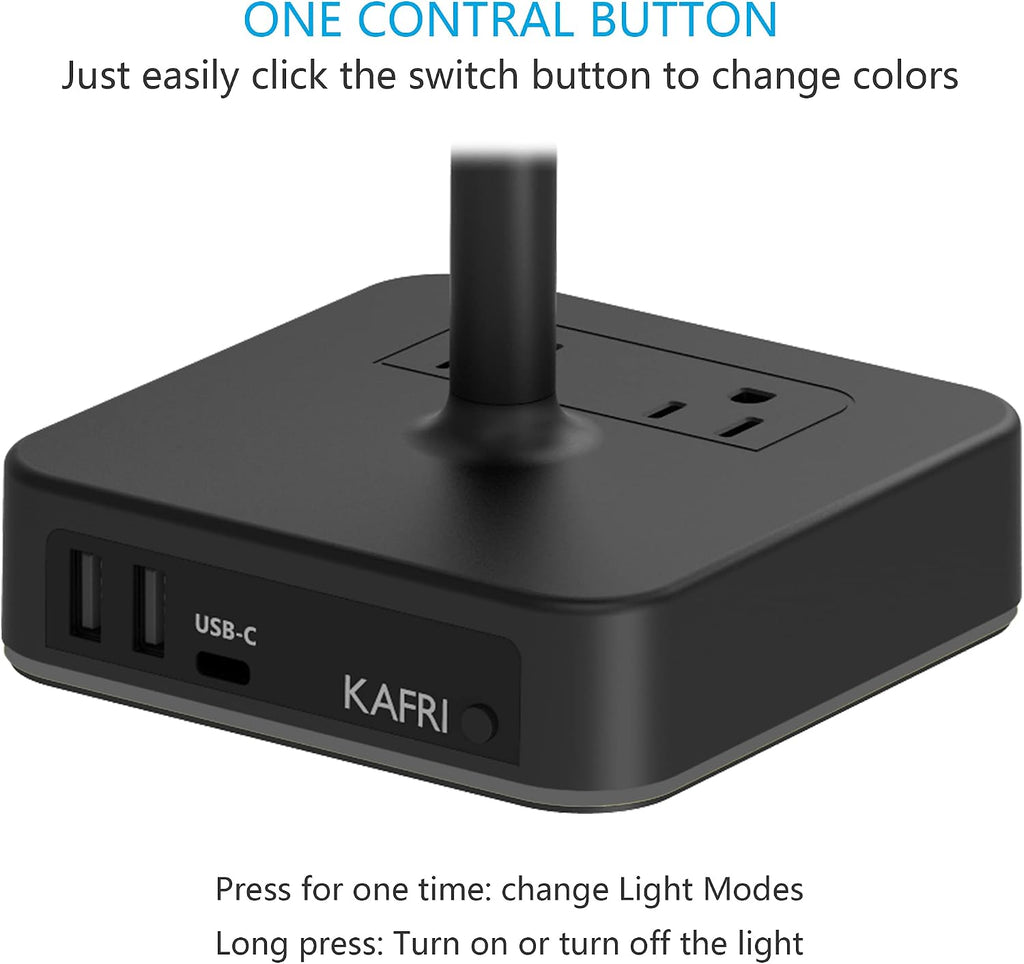 KAFRI RGB Dual Headphone Stand with USB C Charger Desk Gaming Double Headset Holder Hanger Rack with 3 USB Charging Port and 2 Outlet - Suitable for Gamer Desktop Table Game Earphone Accessories Gift - Image 5