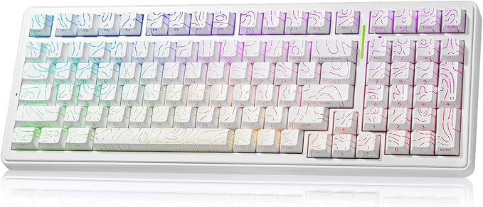 Aula F99 Creamy Keyboard Wireless Mechanical Custom Gaming Keyboards | 96% Computer Keyboard,Hot Swappable RGB Backlit Keyboards,Full Size Topographic Side-printed Keycaps,LEOBOG Switch by LEOBOG
