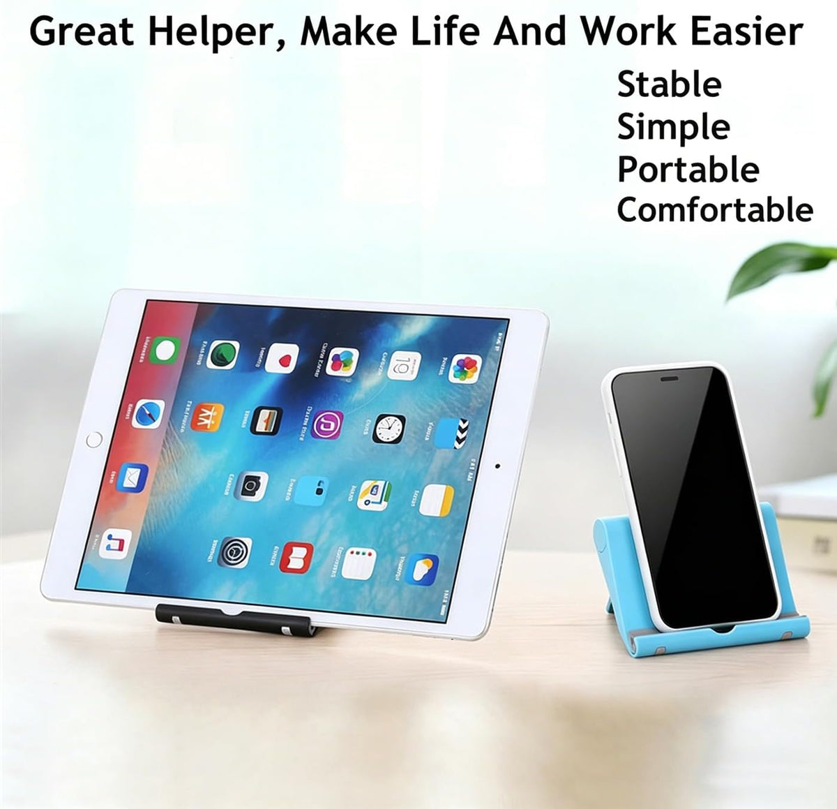 4 Pack Adjustable Desktop Cell Phone Stand for Phones & Tablets - Image 4