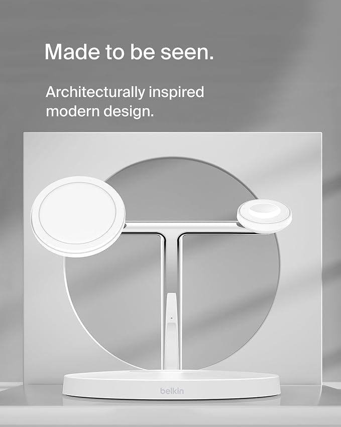 Belkin MagSafe 3 in 1 Wireless Charging Stand, 2nd Gen, 33% Faster | Apple Watch, iPhone 16/15/14, AirPods compatible, multi-device charging station, faster charging, Magnetic - Image 6