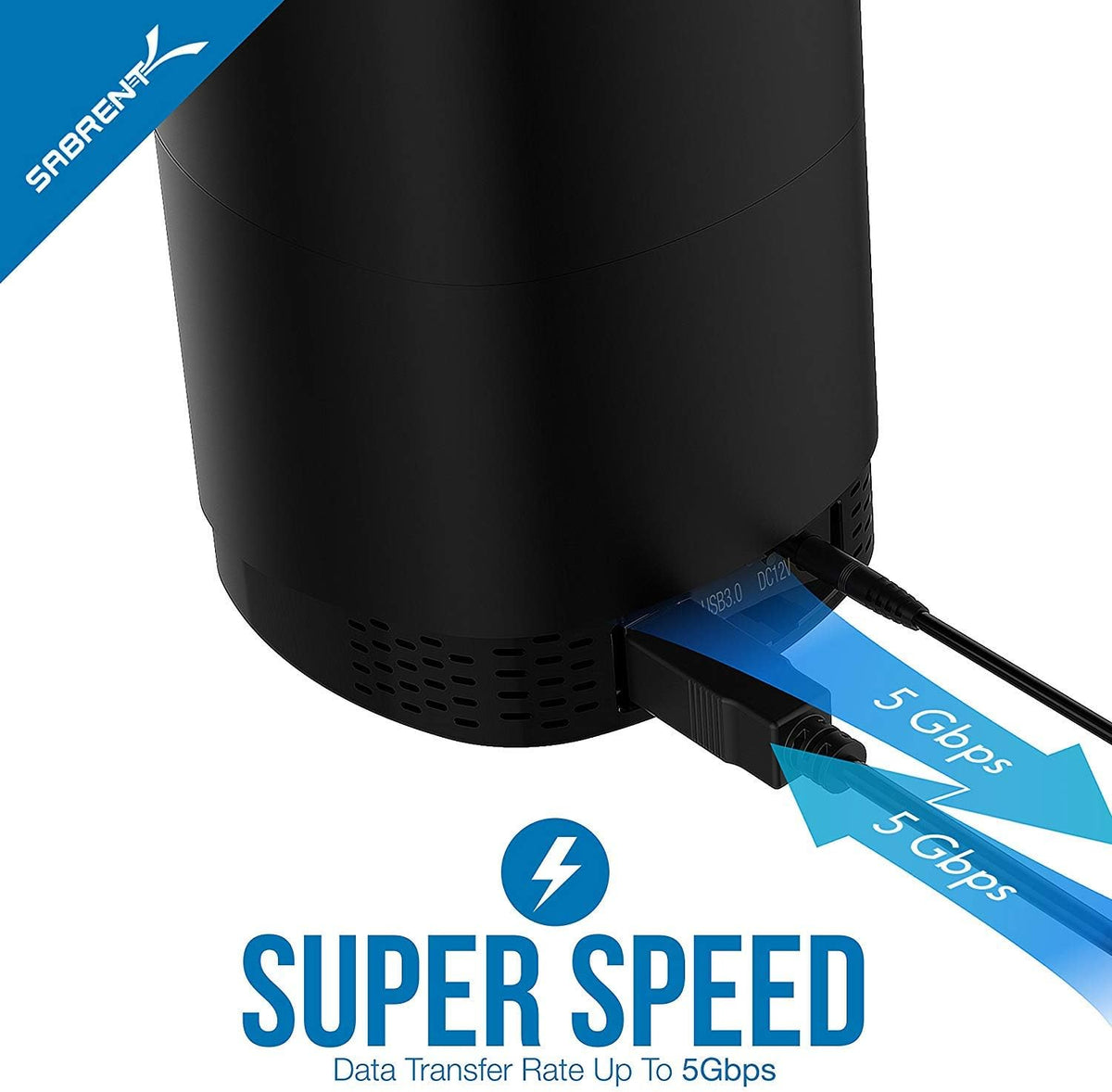 SABRENT USB 3.0 4-Bay 2.5in SATA SSD/HDD Docking Station, Fan (DS-4SSD) - Image 6