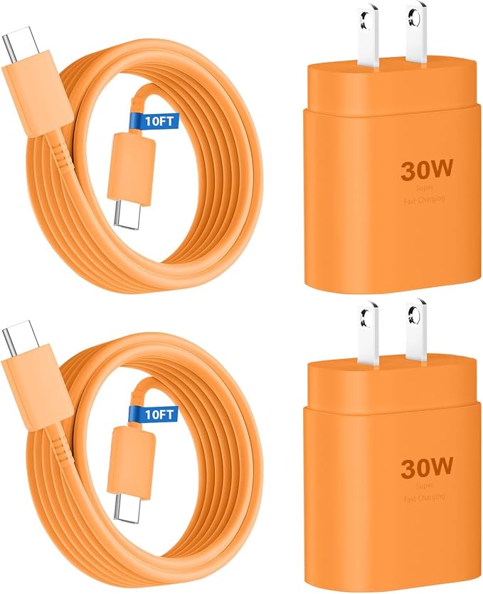 Phone 17 16 15 Charger Fast Charging,30W USB C Phone 17 16 15 Pro Max Charger Block & 10FT Long Type C Cable Cord for i.Phone 17/17 Air/17 Pro/17 Pro Max/16/16 Pro Max/15/15 Pro Max,Orange by DiHines