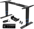 HUANUO 3-Stage Dual Motor Electric Standing Desk Frame, 265 lbs, Black | 23.6"-49.2" height range,Smart Control Panel,Fits Max 35.4″ x 94.5″ Tops,4 Memory Heights,25% Thicker Columns,quiet operation by HUANUO
