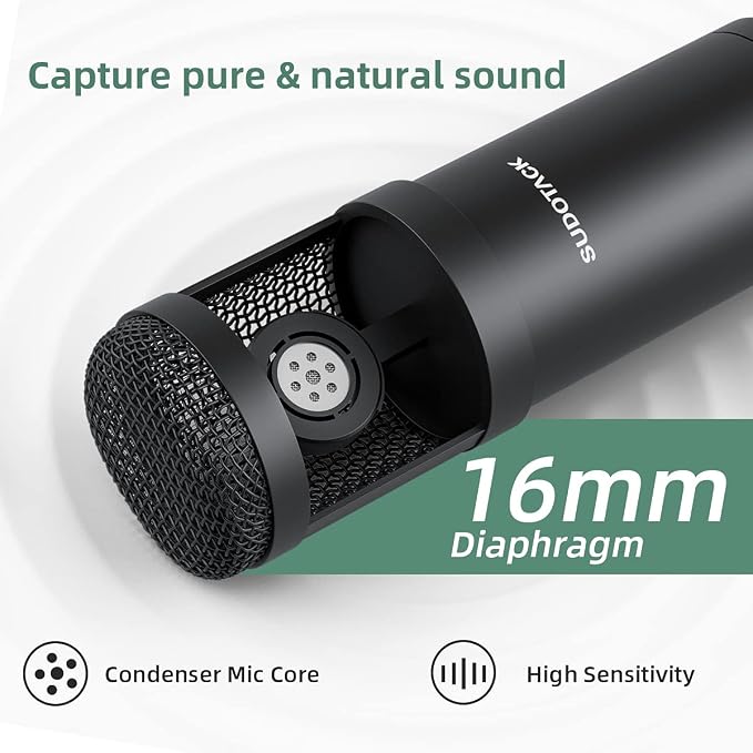 ST-800 Podcast Microphone Kit, 192kHz/24bit USB Condenser PC Mic | 192kHz/24bit chipset, cardioid pickup, studio recording, streaming gaming, voice-over YouTube Twitch, desktop creators - Image 2