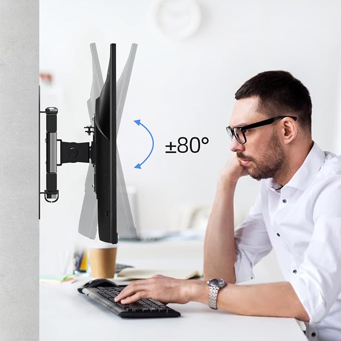 suptek TV Wall Mount Bracket Monitor arm TV Wall Mount Bracket Display arm Monitor Mount for 13-30" Adjustable up/Down, Left/Right Angle, 28.66lbs Load Capacity VESA75-100mm MA2776 - Image 3