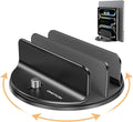 OMOTON 360° Vertical Laptop Stand Holder, Dual-Slot Aluminum Desk Organizer | Sides Knob Adjustment (No Lost Screws), Fits MacBook, iPad, Phones, and Tablets, Non-slip silicone, up to 17.3" by OMOTON