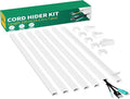Delamu Cord Hider, 100in Self-Adhesive Cord Cover Kit for Wall Mounted TV, Paintable Wire Hider, Flexible Cable Management System, Cable Raceway Conceals 2-3 Wires, W0.95 H0.55in, White by DELAMU