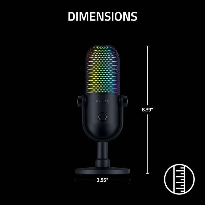 Razer Seiren V3 Chroma 32‐Bit DSP, USB-C Microphone for PC & Mac, Black | AI Audio Processing, Noise Isolation, Tap-to-Mute, Supercardioid Condenser Mic, Chroma RGB, Discord, OBS Studio, Streamlabs - Image 8