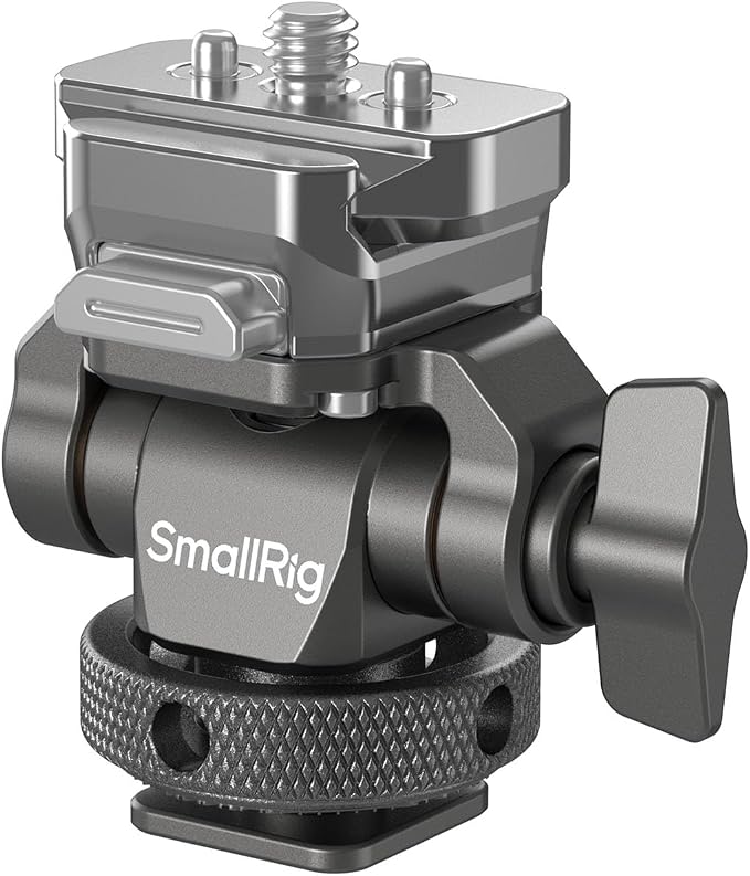 SmallRig HawkLock H21 Quick Release Monitor Mount with Cold Shoe Mount, Swivel and Tilt Adjustable Monitor Holder with 1/4"- 20 Screw, Dual Anti-Twist Design, for Ninja V and V+ Monitors by SmallRig