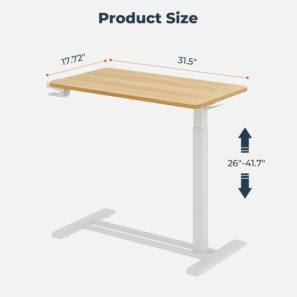 32''Large Medical Overbed Bedside Table with Wheels,Rolling Table - Image 3