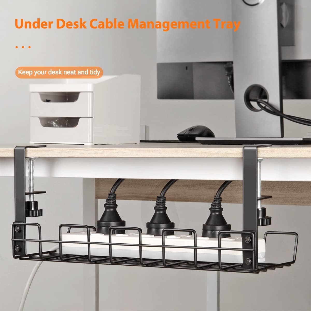 Under Desk Cable Management Tray L 14.9'' W 5.9'' - Image 3
