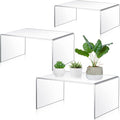 RattanView 3 Pcs Extra Large 13,12,11 Inch Acrylic Display Risers Clear Acrylic Shelf Riser Display Stands 5 mm Thick Rectangular for Collectibles Figures by RattanView