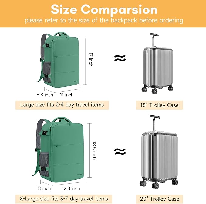 Taygeer Travel Backpack for College Woman, Backpack for 15.6 inch Laptop | Lightweight TSA Friendly Bag for Women with Water Bottle Holder, Back Pack Carry On Luggage for friend Gym Sport,Green - Image 6