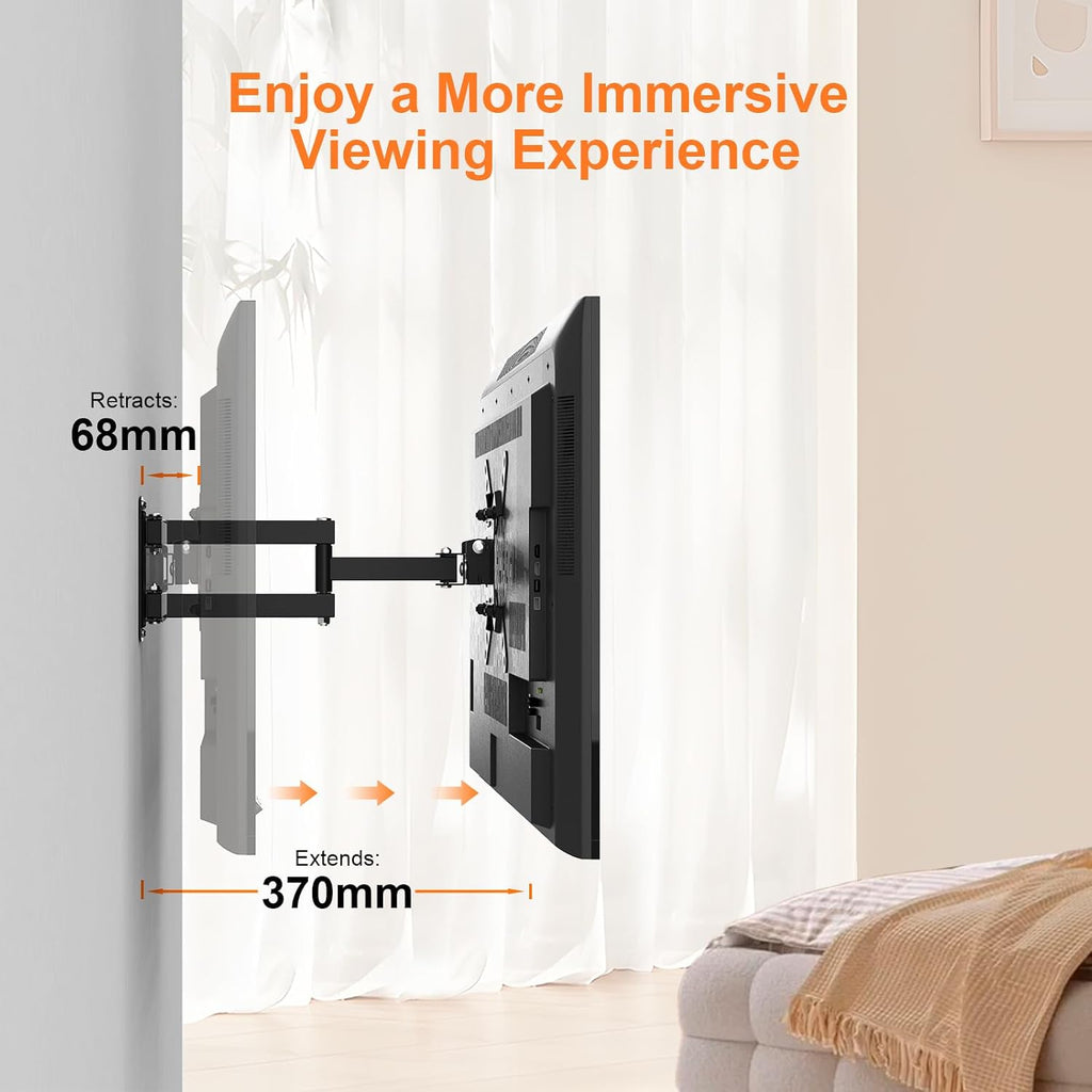 GRIFEMA Full Motion TV Wall Mount for 13-43 in TVs or Monitor, Swivel Tilt - Image 3
