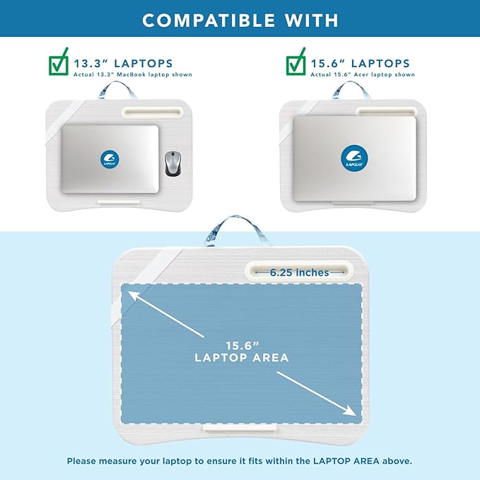 LAPGEAR Designer Lap Desk – Blue Blossoms, 2-Pack with Storage Basket - Image 4
