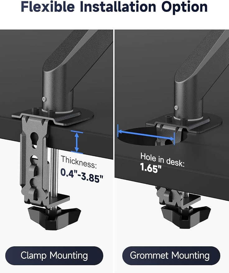 Suptek Laptop Desk Mount,Fully Adjustable Monitor and Laptop Mount Stand for 13-18 Inch Notebook and 17-35 inch Monitor Screen,Holds 24.25lbs with Vented Tray - Image 6