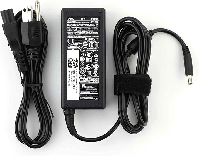 Dell Inspiron Laptop Charger Genuine 65W watt 4.5mm tip AC Power Adapter for Inspiron 13 14 15 3000 5000 7000 Series 5558 5755 3147 7348-2in1 5555 5559 0G6j41 0MGJN with Power Cord by Dell
