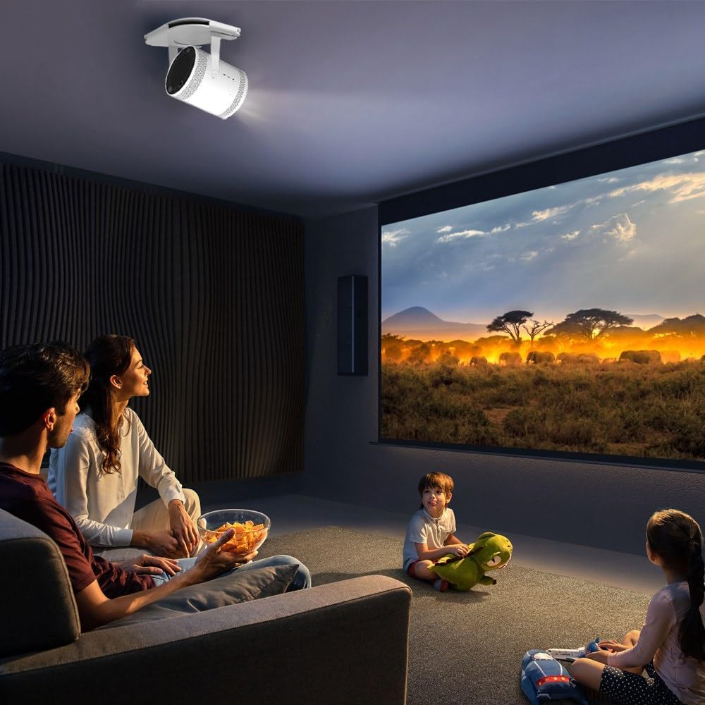 Drill Free Wall Mount Compatible with Samsung Freestyle Projector Ceiling Mount, Freestyle 2 Accessories Steel Wall Mount Shelf (White) - Image 5