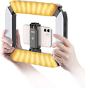 ULANZI U200 Phone Video Rig with Light & 3 Cold Shoes for Video Recording | 2500-8500K Bi-color 8000mAh 4 Adjustable Light Surfaces Handheld Selfie Ring Light Cell Phone Stabilizer for Photo/Video/Vlog by ulanzi