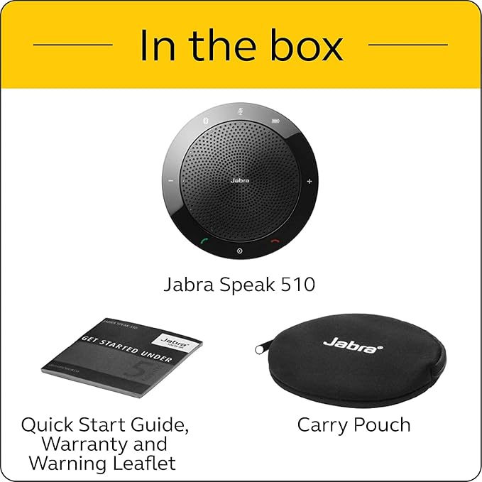 Jabra Speak 510 UC Portable USB & Bluetooth Speakerphone – Easy Setup, Portable Speaker for Holding Meetings Anywhere with Outstanding Sound Quality (510 7510-209) - Image 9
